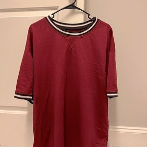 Mens Mesh Burgundy T-Shirt